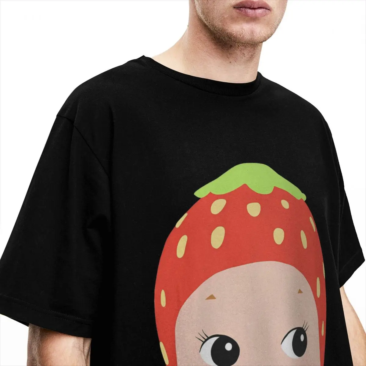 Streetwear T-Shirt Sonny Angel Cotton T-Shirts Strawberry Head Popular Tshirt for Men Summer Y2K Casual Casual Short Sleeve Tops