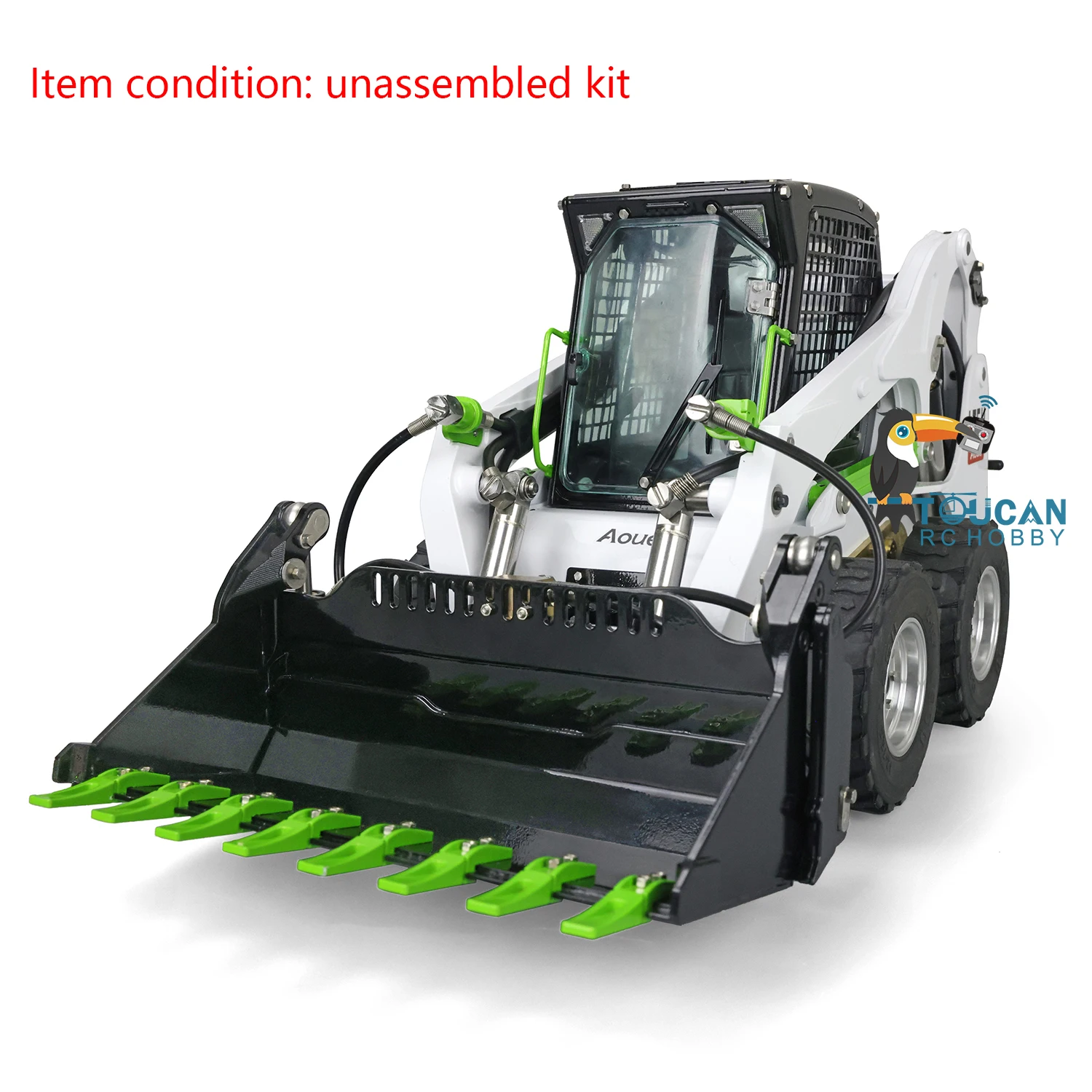 Lesu Caricatore idraulico RC in metallo 1/14 Skid-Steer con ruote Aoue Lt5H Kit di camion RC verniciato Suono leggero Thzh1277-SMT7