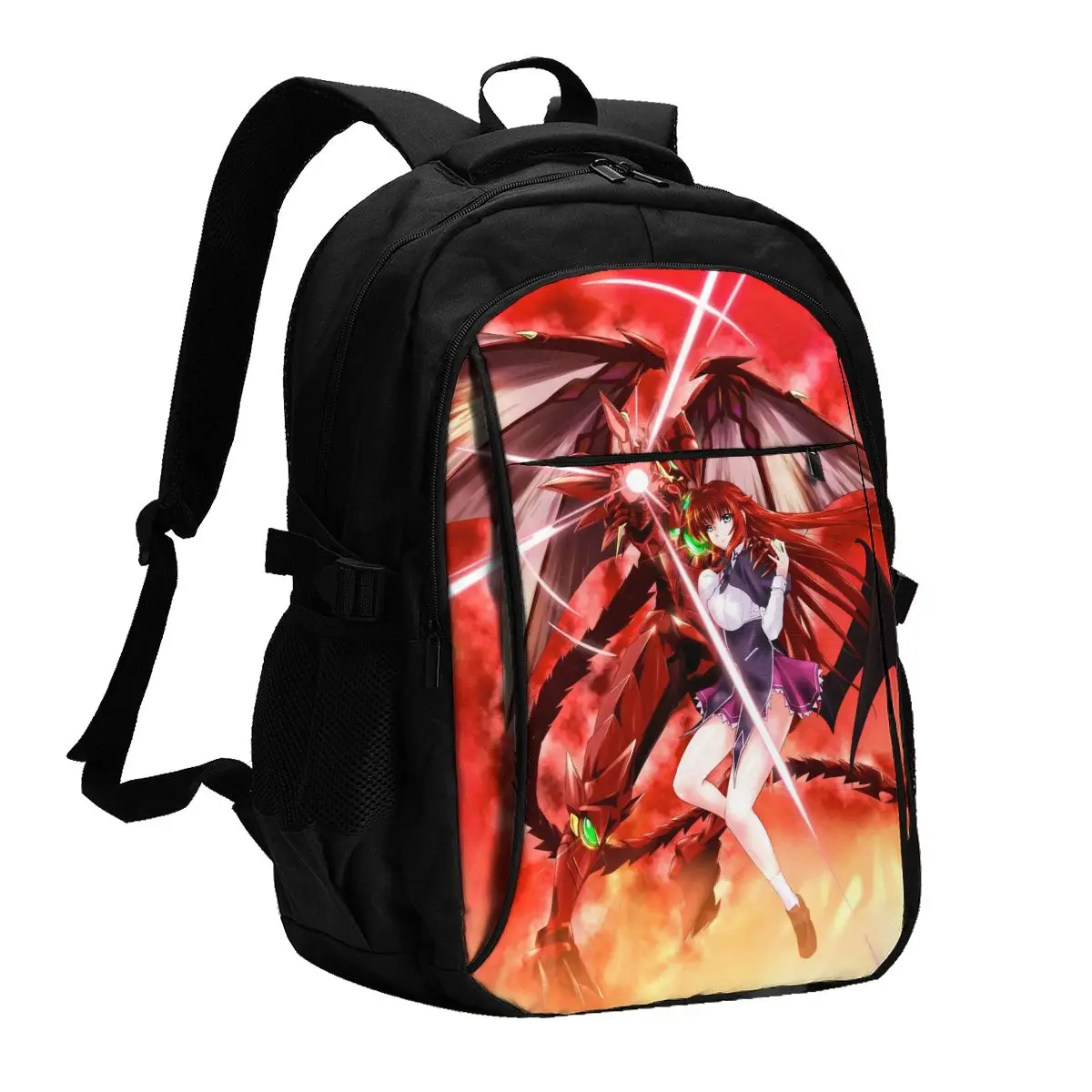 Anime High School DxD Travel Laptop Backpack, Business Water Resistant Laptop Backpack with USB Charging Port, College Bag