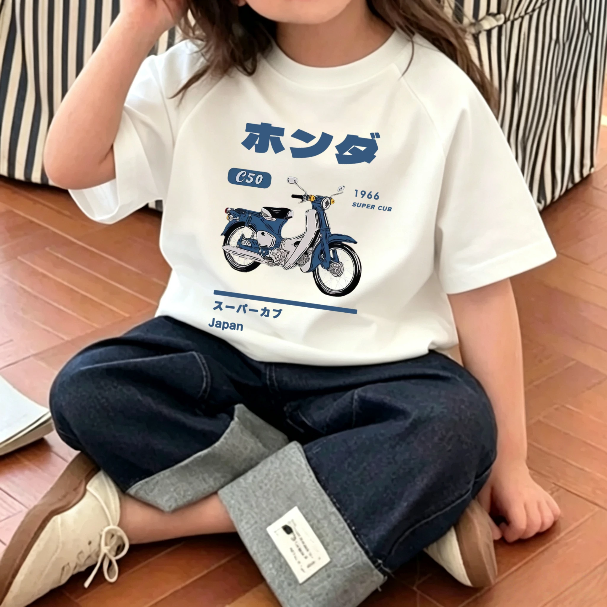 Klassisches Kinder-T-Shirt - Koreanischer Stil, trendiges, bequemes Kurzarm-T-Shirt aus 100% reiner Baumwolle für Jungen und Mädchen – Detail 4