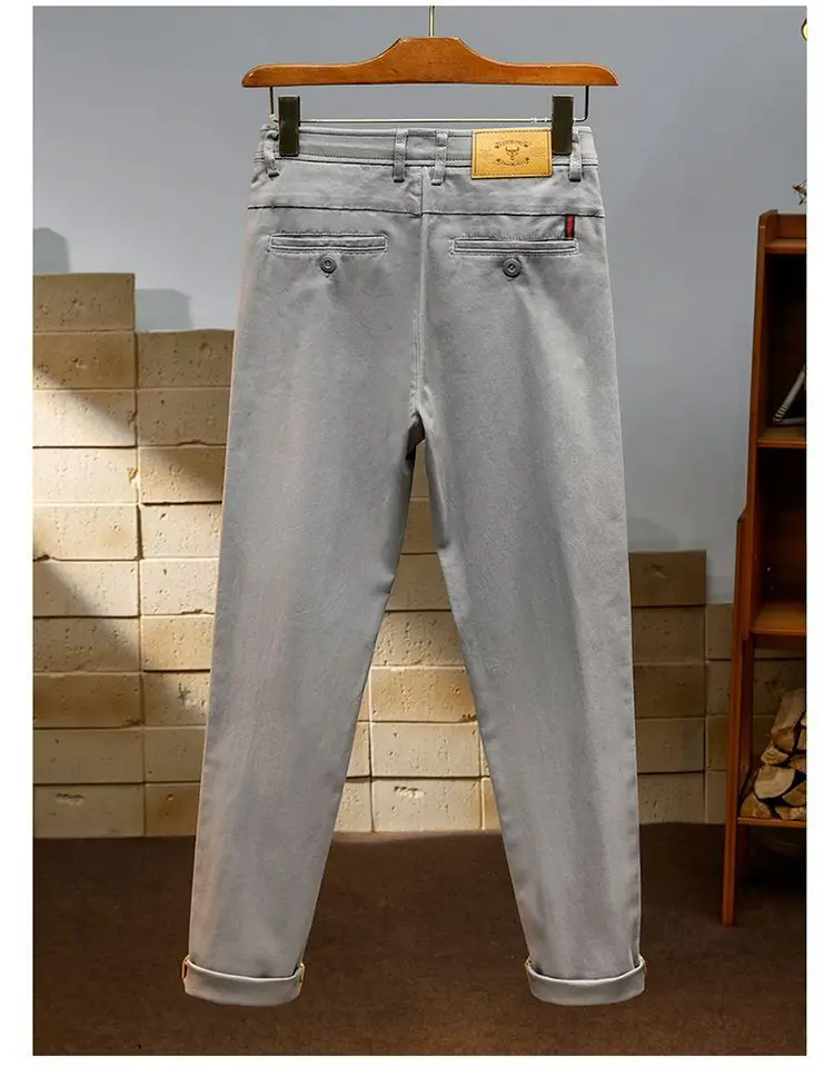 Herren Hochelastische Knitterfreie Business-Freizeithose Herbst Winter Gerade Passform Lässige Schlanke Hose Hochwertige Arbeitshose – Detail 28
