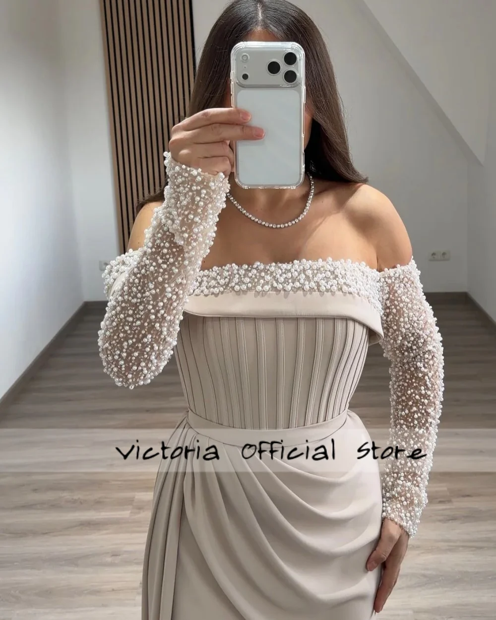 Off The ShoulderThree Quarter Sleeve Prom Dresses 2026 Evening Dresses Elegant Floor-Length Customized Party D Customized