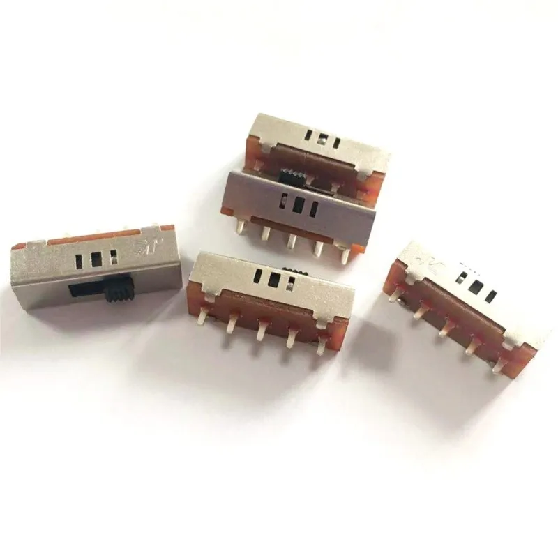 5 Pcs SS-23E03G2 (2P3T) Slide Switch Dr. Pistol Drill Switch 3 Position Toggle Switch No Fixed Foot Vertical Black Handle