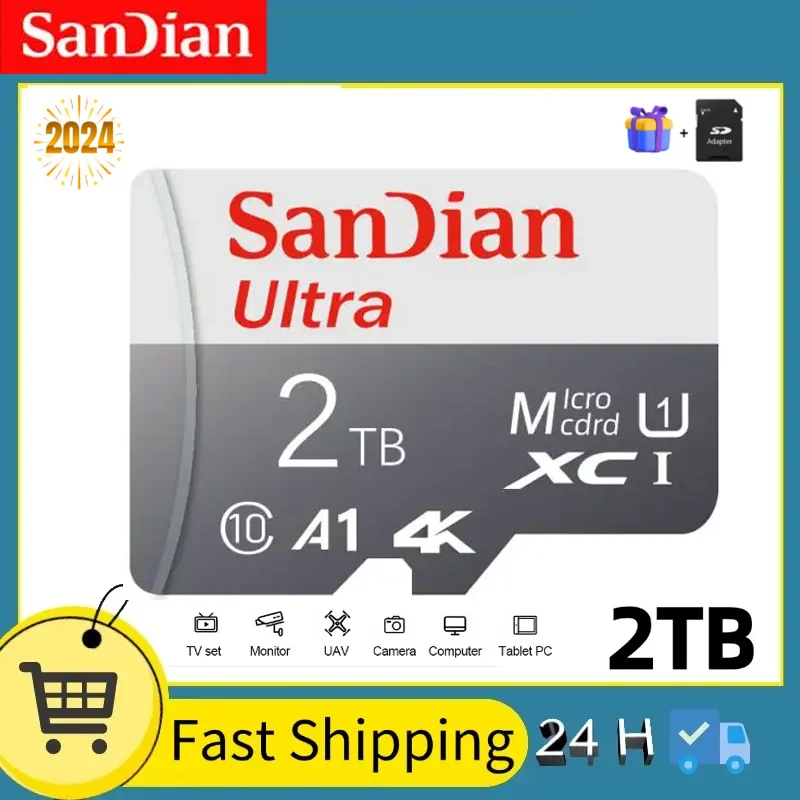 การ์ดความจำ SD ไมโคร TF U3 2TB Class 10 1TB 512GB 256GB 128GB ต้นฉบับความเร็วสูงการ์ดความจำ SD การ์ด A2สำหรับเกมโทรศัพท์