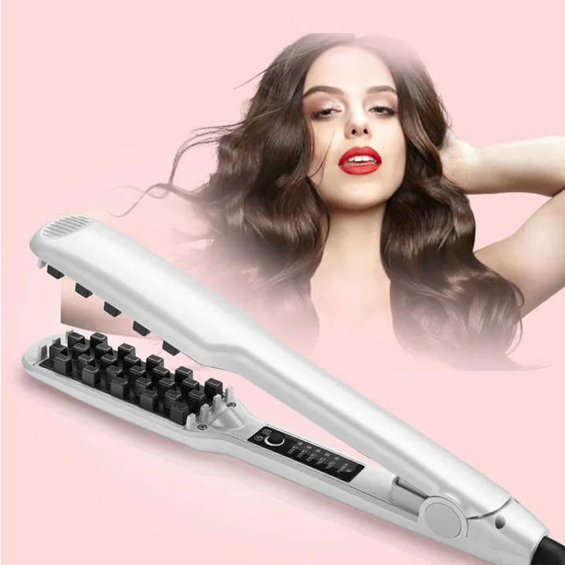 3D Fluffy Hair Styling Tool Hair Volumizing Iron 2 In 1 Hair Straightener Curling Ceramic Crimper Corrugated Curler Flat Iron