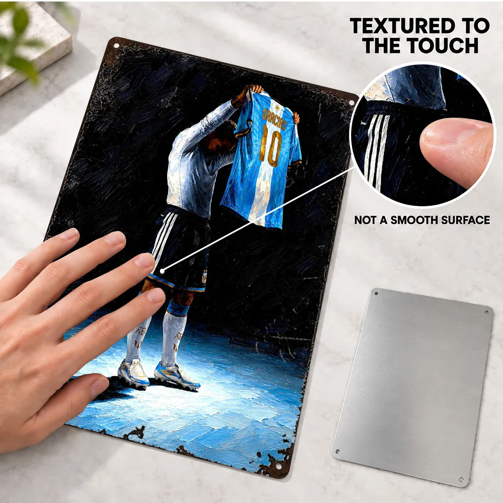 Lionel Messi Argentina Tribute Football Printed Poster Customized Metal Sign Digital Painting Wall Art For Sports Room Fan Gift