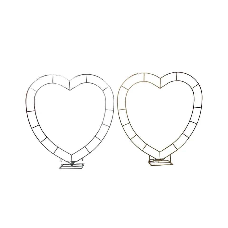New wedding props wrought iron heart-shaped background arch stage layout creative single ring heart double ring heart love shelf