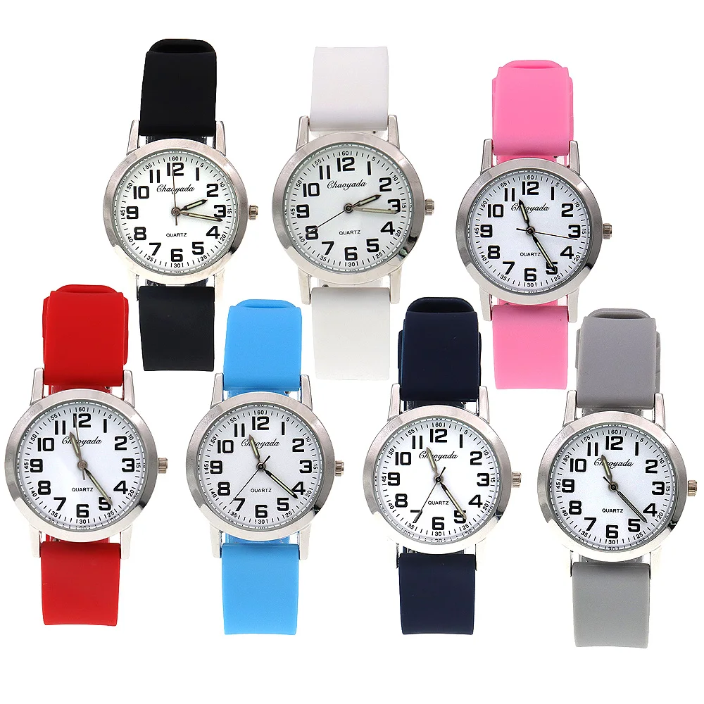 

Quartz Simple Watch for Boys And Girls Silicone Strap Digital Wristwatch