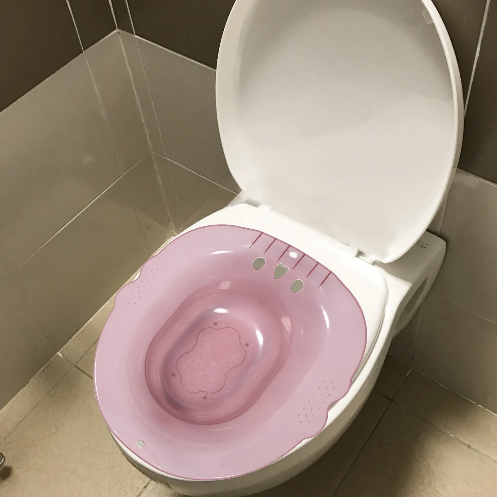 

Household Plastic Sitz Bath Basin Ergonomic Toilet Seat Hemorrhoid Treatment Postpartum Care Cleaning Soothing Basin