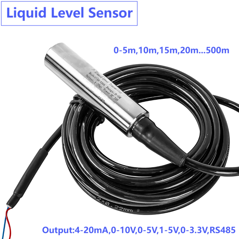 

4-20mA 0-5V 0-10V 1-5V Liquid Level Sensor Transmitter Water Tank Pressure Hydrostatic Level Sensor Converter 2m 5m 8m 10m