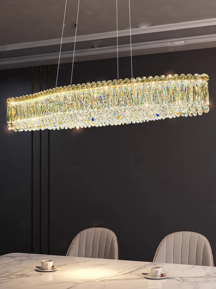 lampada pendente de cristal de luxo nordico luminaria longa mesa de jantar salao lustre sala de jantar 01