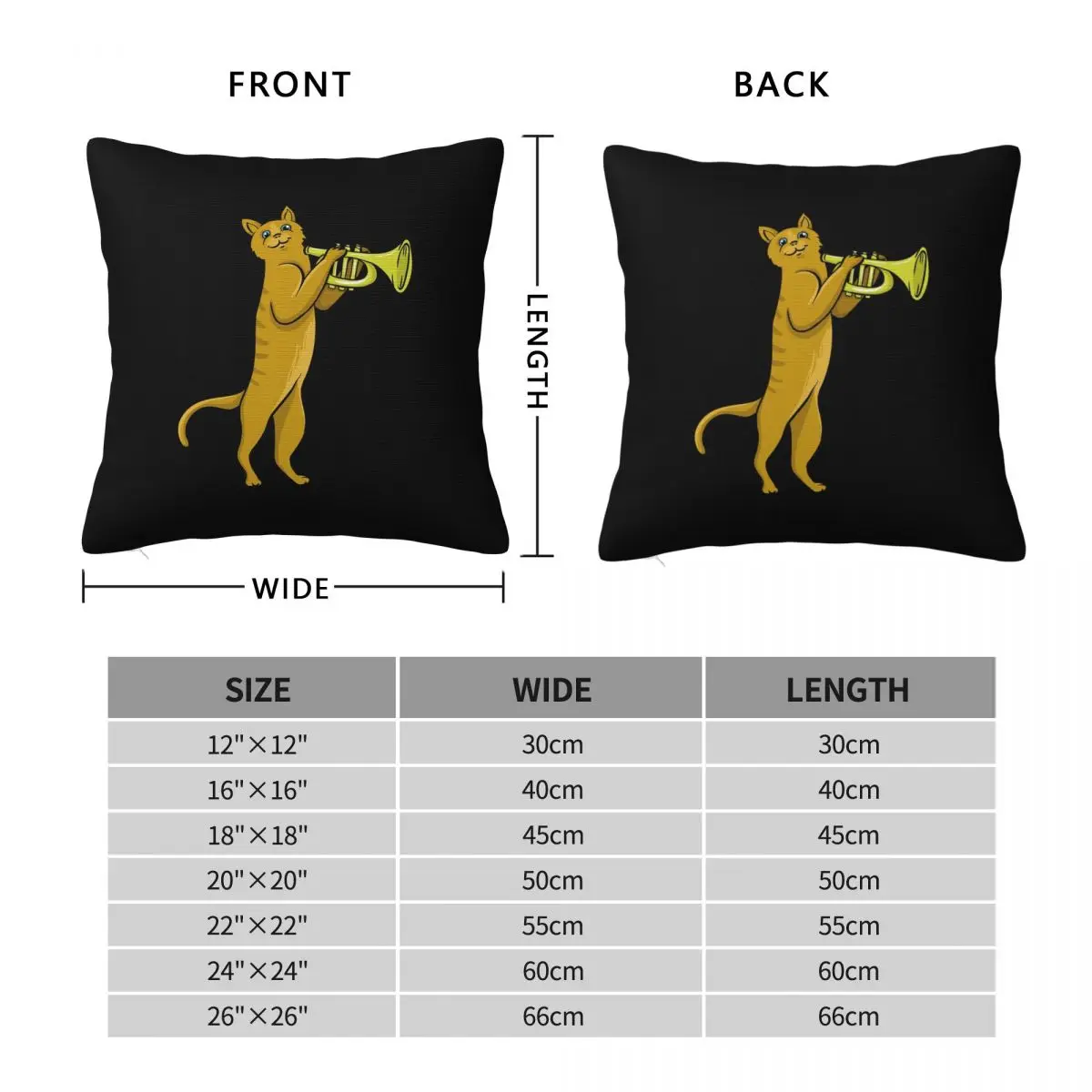 Trumpet Cat Pillowcase Polyester Cushion Comfort Throw Pillow Sofa Decorative Cushions Used for Home Bedroom Living Room