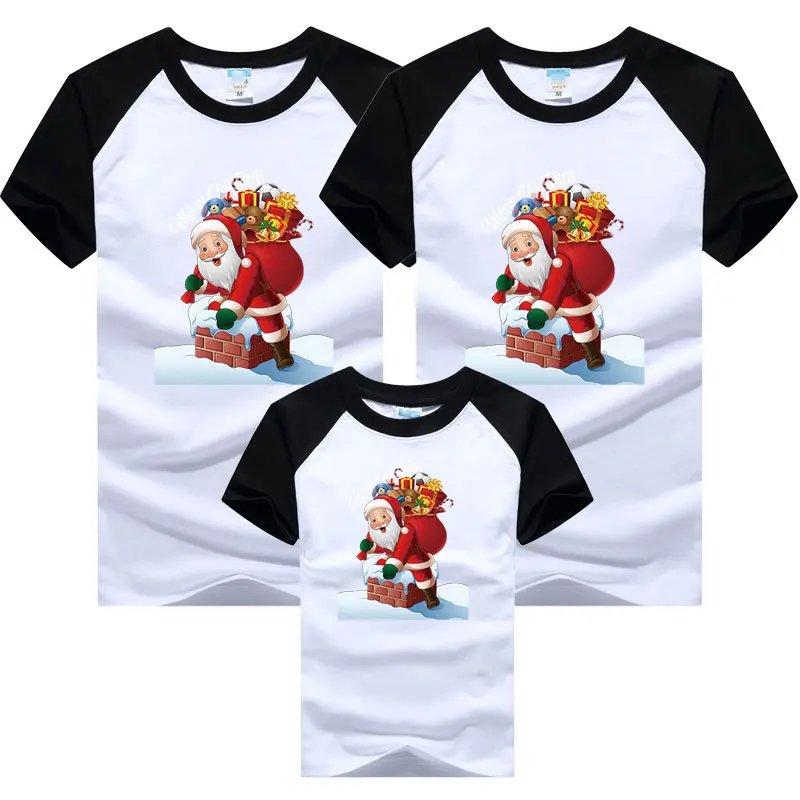 Christmas Family Matching Clothes Mom Dad Son and Daughter Tops Kids Couple Tees