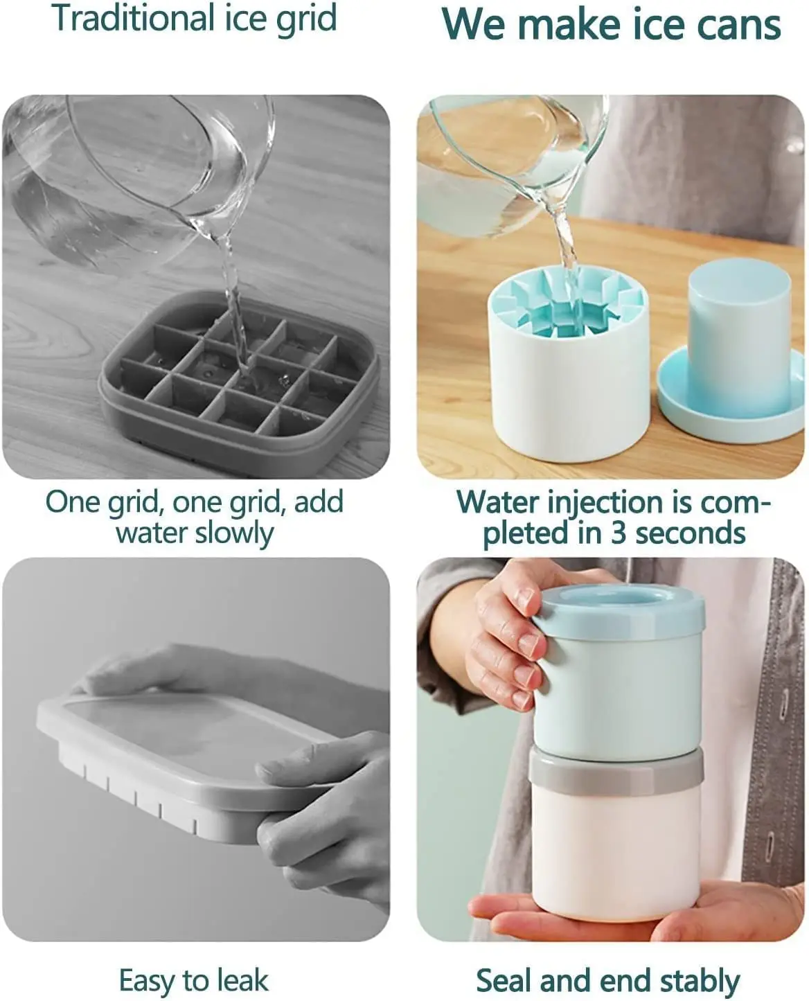 Silicone Ice Cube Mold Round Ice Bucket Summer Homemade DIY Refrigerator Freeze Ice Maker Creative Ice Cube Mold Barware Tools