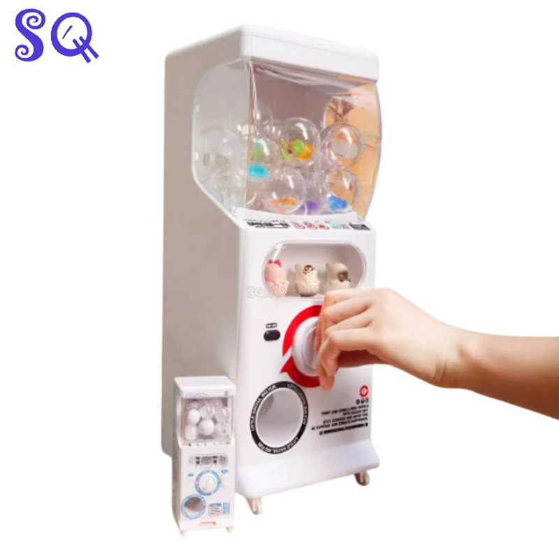 Mini máquina gachapon arcade goma cápsula brinquedo máquina de doces máquina de venda automática porta deslizante máquina gachapon