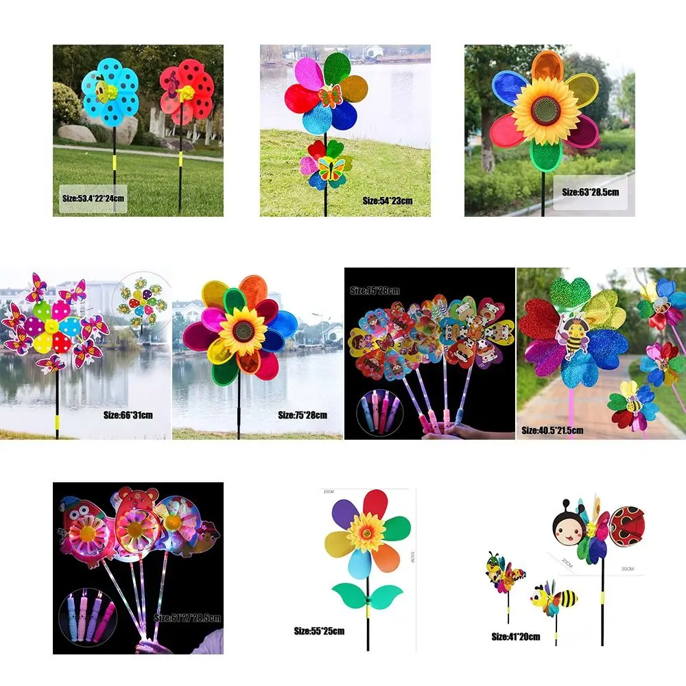 Activities For Home Garden Kids Toys DIY Wind Spinners Plastic Wind Spinners Layout Pinwheels Toys Colorful Sunflower Windmills