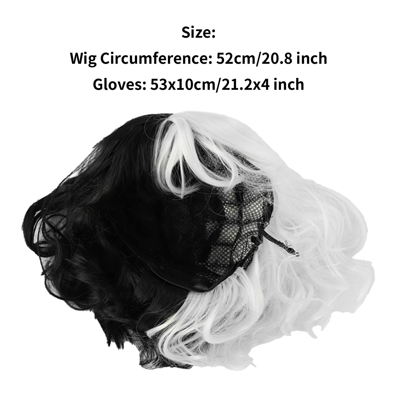 Perruque de Cosplay d'Halloween Sexy Elin pour Femme, Accessoire de Costume Gothique Blanc et Noir, Festival de Musique, Spectacle de Carnaval, Tenue de Scène