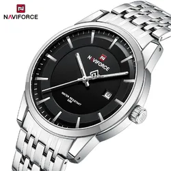 NAVIFORCE-Montre étanche de luxe pour homme, bracelet en acier inoxydable, montres-bracelets de couple, horloge Shoous pour lui, Reloj zones bre, marque supérieure