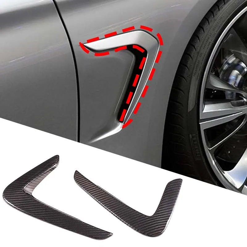 

Real Carbon Fiber Car Side Wing Fender Air Guide Vents Frame Trim Sticker For 2013-2016 BMW 4 Series F32 F33 F36 Accessories