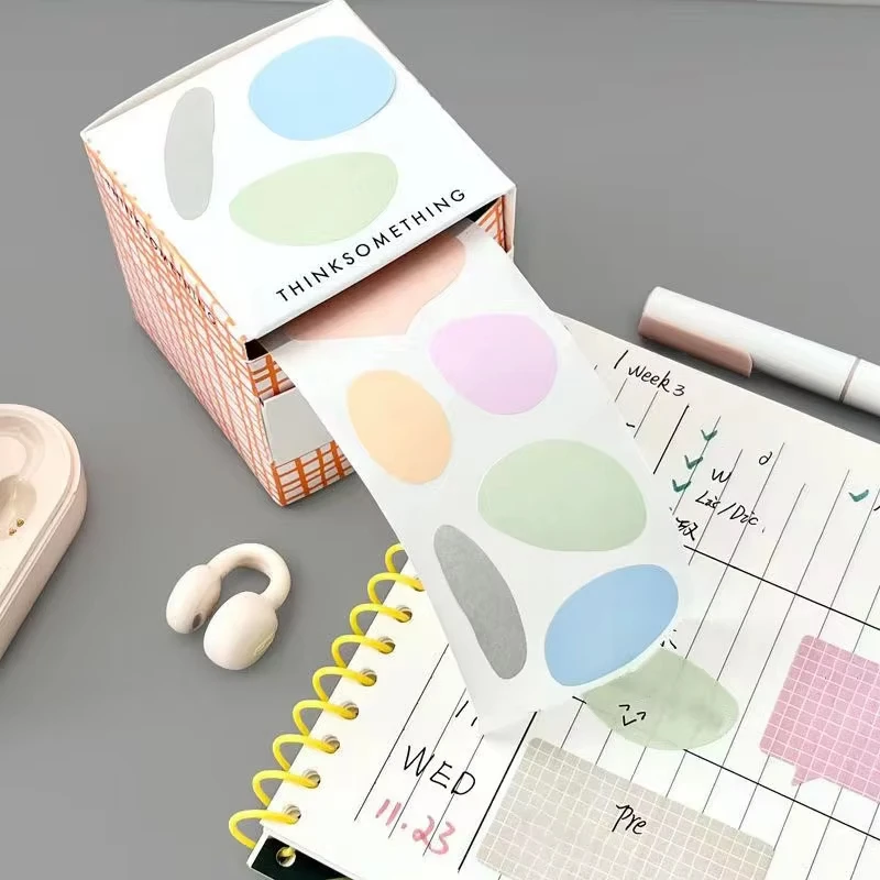 100 Sheets/Roll Pull-Out Sticky Notes, Creative Sticky Notes, All-Adhesive Labels, Macaron Pattern Diy Scrapbook Stickers, Stude