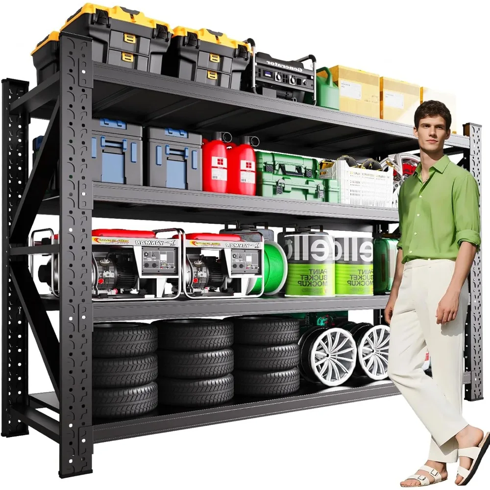 Garage Shelving,Heavy Duty Garage Storage Shelves,Metal Shelving Unit,5 Tier Adjustable Steel Utility Shelf,Use for Basement,