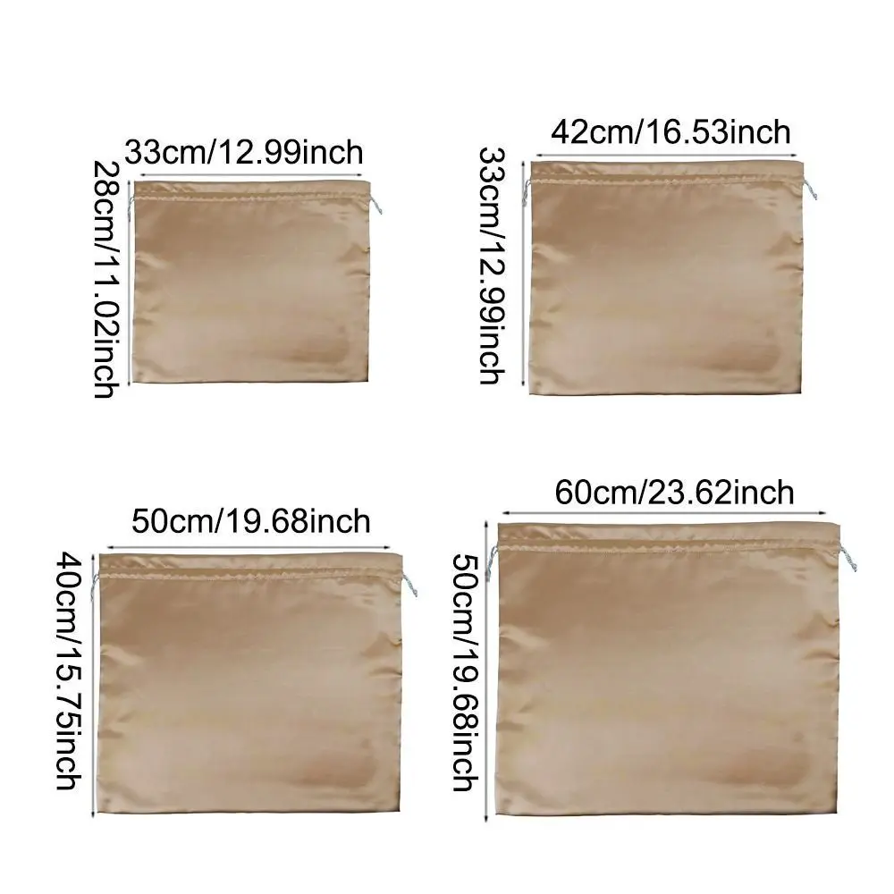 Simple Silk Cloth Dust Bags Dustproof Travel Pouch with Drawstring Thick Drawstring Pouch Handbags