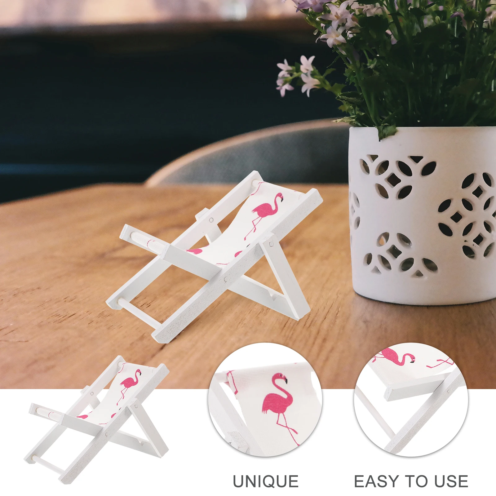 Decorazione Sedia da Spiaggia Stile Mediterraneo, Ornamento Artigianale in Legno per Casa, Ufficio, Studio, Decorazione d'Interni Romantica