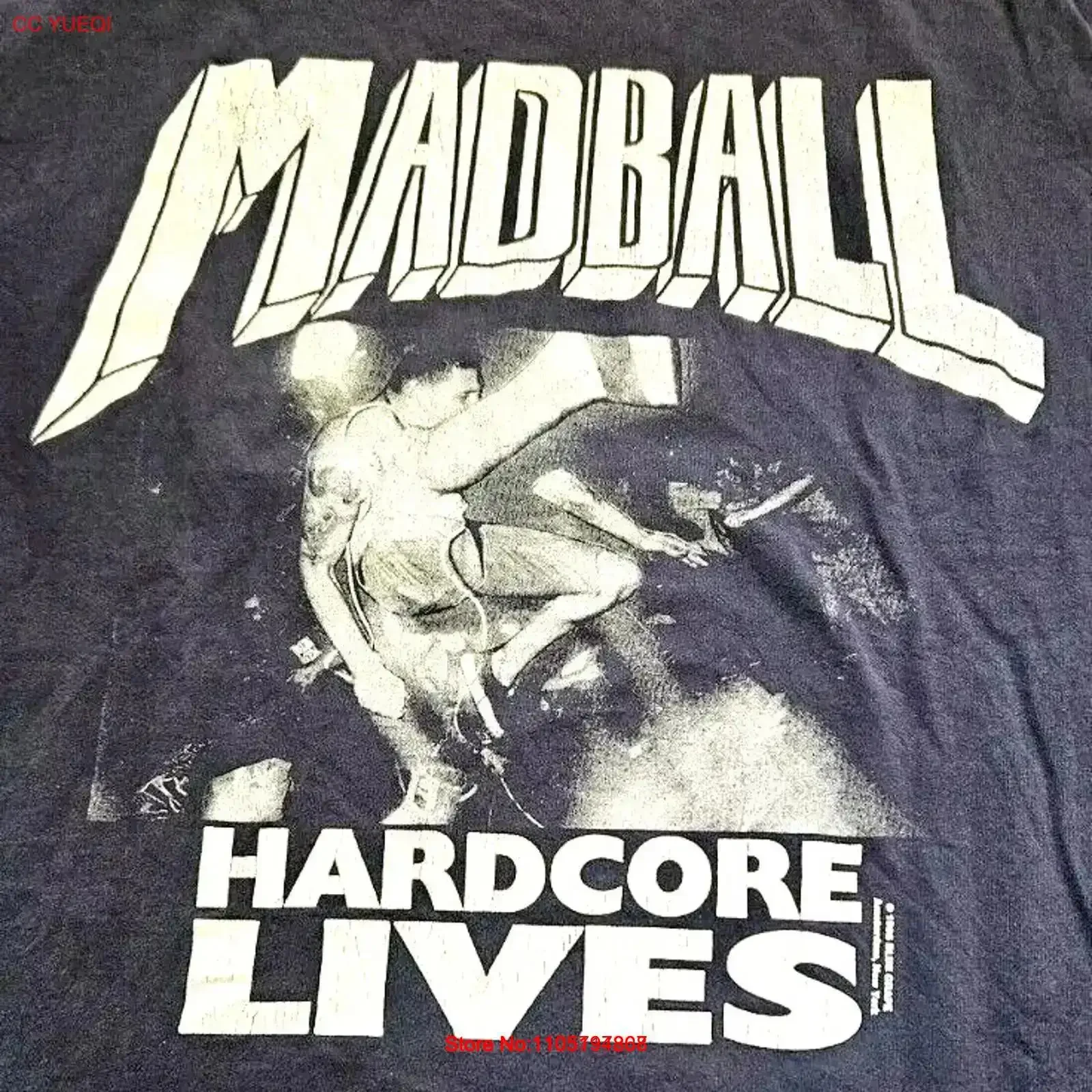 Vintage 90s 1996 Madball New York City Hardcore Lives Thrash Punk T Shirt XL Washed Stretched designer clothes fashion vintage