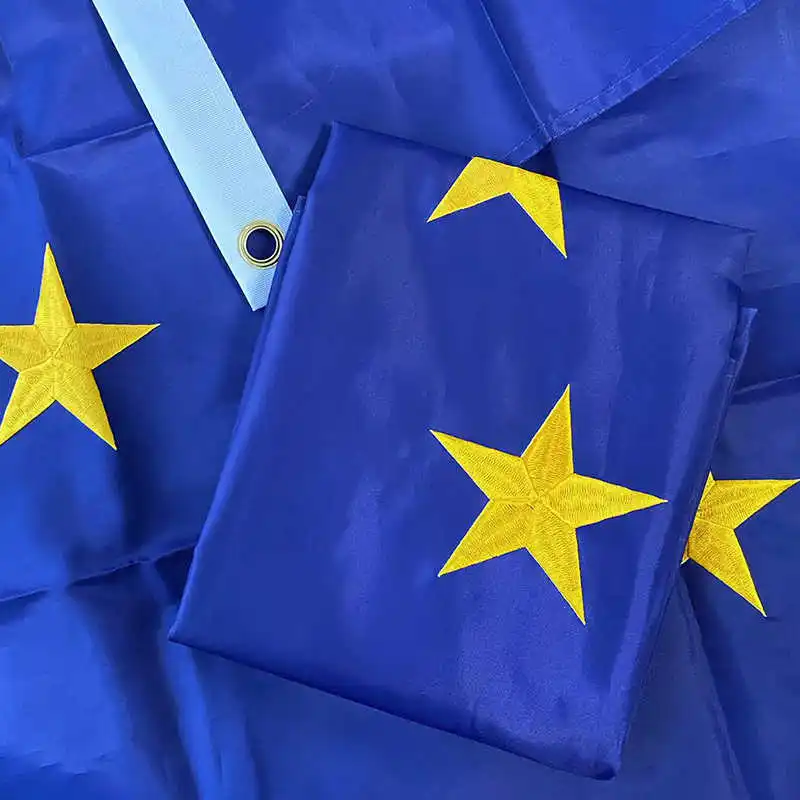 

Embroidered EU Flag European Union Banner 90x150cm Oxford Nylon Waterproof Durable Indoor Outdoor National Europe Flags Banners