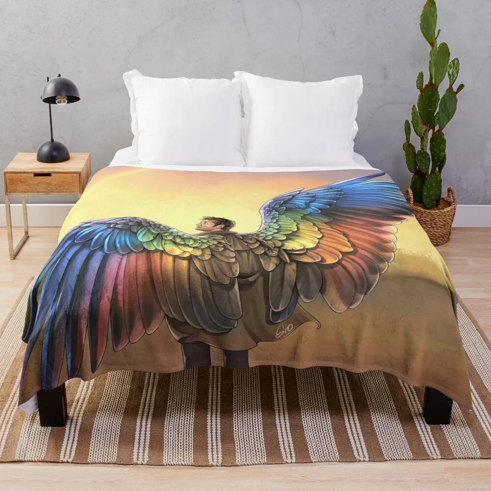 Rainbow Angel Throw Blanket Comforter Decorative Sofa Blankets Sofas Of Decoration Blankets