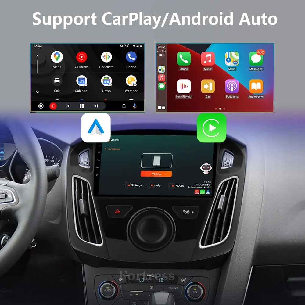 Android 14 Carplay Auto 2K Screen Car Radio Multimedia Player For Ford Focus 3 Mk 3 2011-2019 2din Autoradio Stereo Head Unit