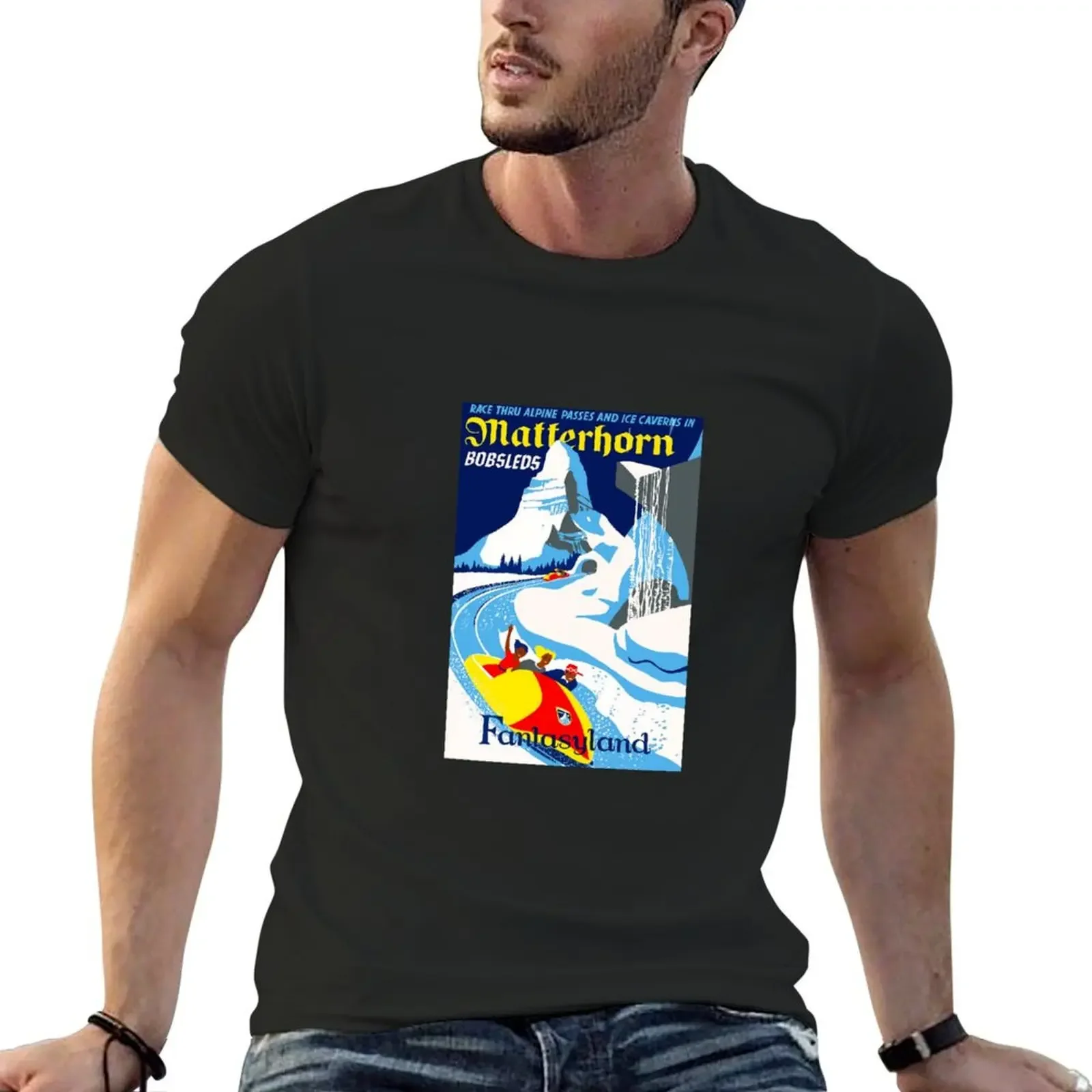 Matterhorn Bobsleds Attraction Poster T-Shirt cute clothes graphic tee shirt tees quick drying fruit of the loom mens t shirts