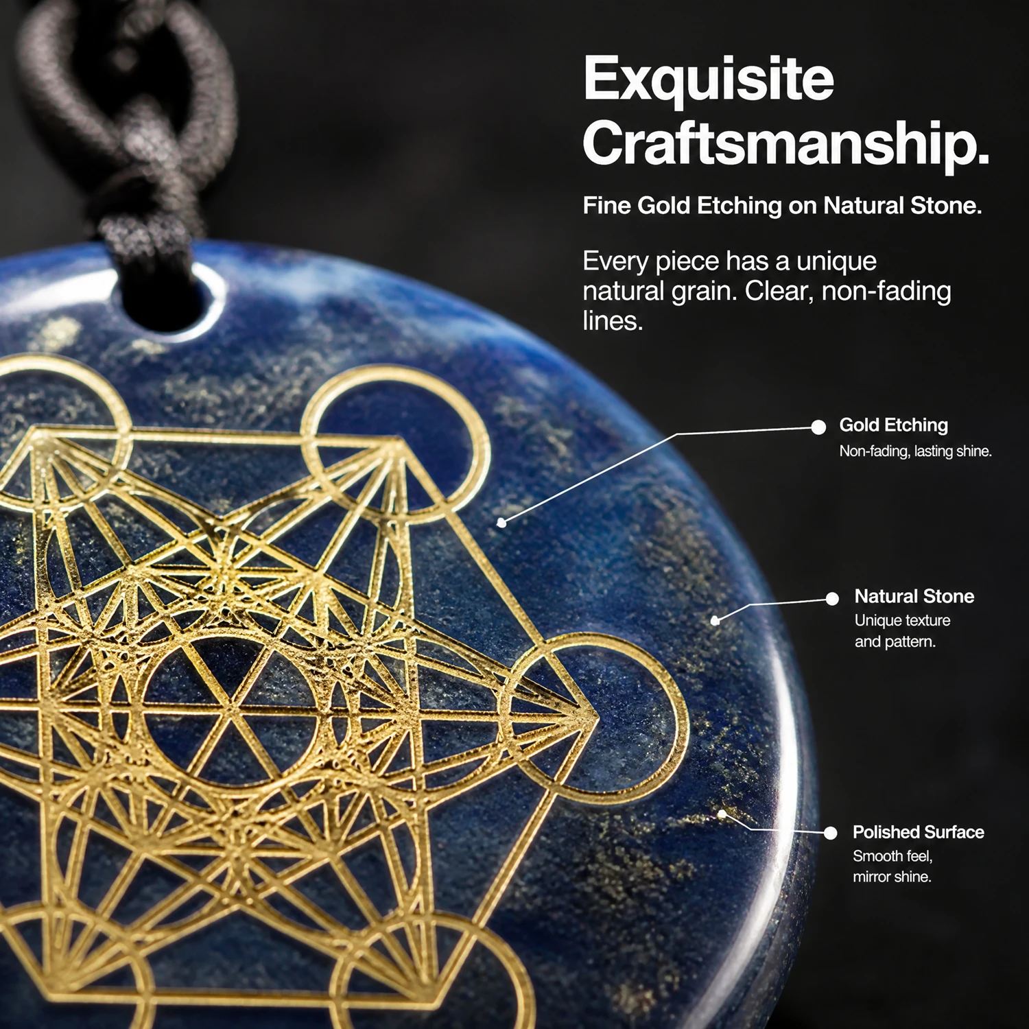 Natural Crystal Stone Metatron\'s Cube Multidimensional Pendants Mythology Angel Mysterious Divine Symbols Reiki Energy Necklaces