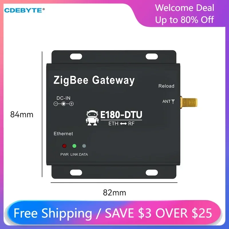 Zigbee3.0 Gateway Wireless Transmission CDEBYTE E180-DTU(Z20-ETH) 20dBm Self-Networking TCP/UDP/HTTP/MQTT Mode Ethernet Gateway