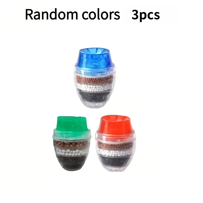 3Pcs Random Color Activated Carbon Faucet Water Purifier Set for Kitchen Bathroom, Ideal for Drinking Water