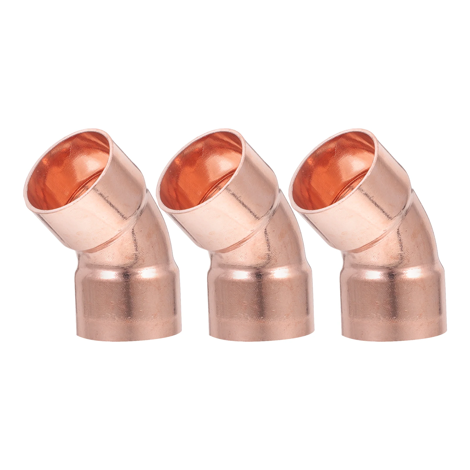 

3pcs 1 Inch ID 1mm Thick Copper Elbow Fittings 90 Degree Short Radius for Air Conditioner Systems Tubing Connectors
