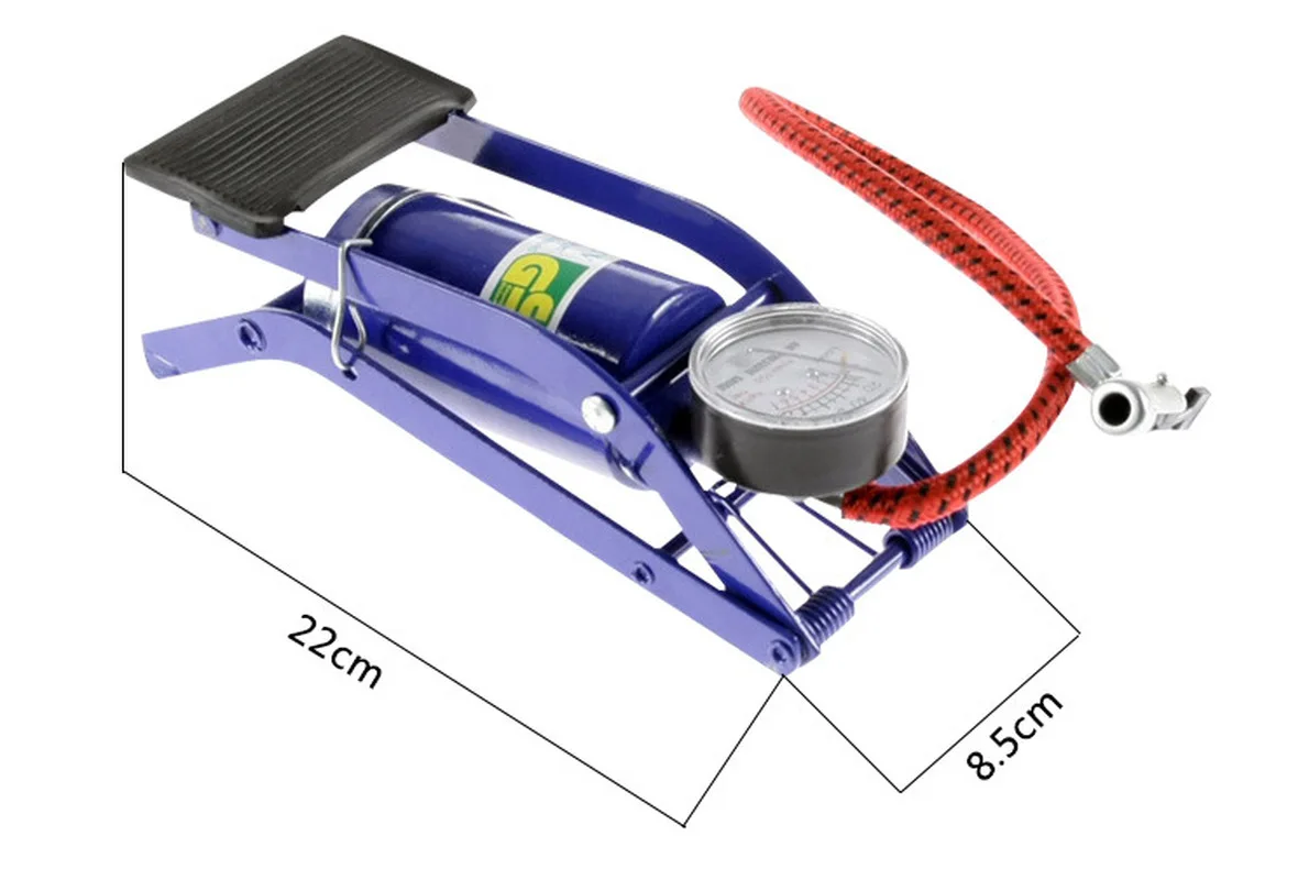 Portable Mini Bicycle Bike Foot Air Pump with tire pressure gauge High-Pressure Steel No-Slip Pump For Car Bicycle MTB Tire image 3