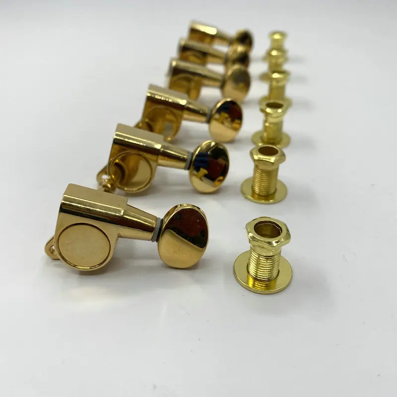 6 Pieces Tuner Key  Electric Guitar Machine Heads Golden Color R6 Right Hand 6 Inline Made in Taiwan China PW   Surface Oxidatio