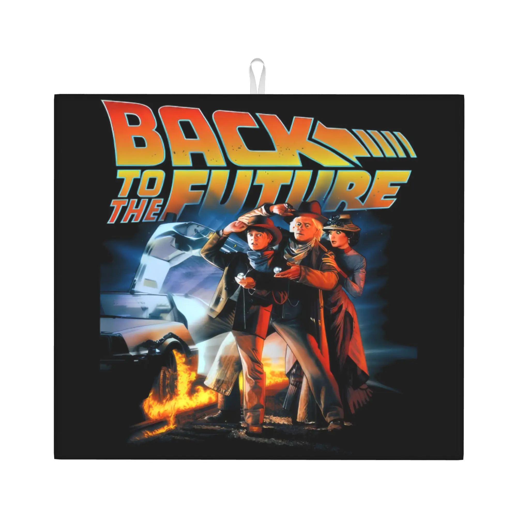 Movies Race Cars Back To The Future Non‑Slip Waterproof Absorbent Barware Tableware Oil Proof Reusable Drying Mat For Kitchen