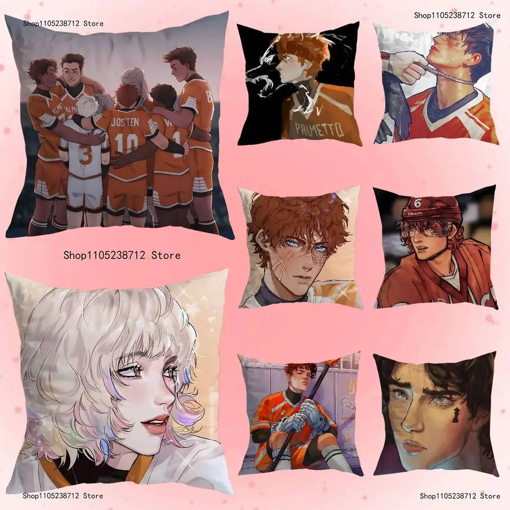 The F-Foxhole C-Court Book Anime Pillow Case Anti-dustmite Pillowcase Invisible zipper silky short plush Sofa cushion cover