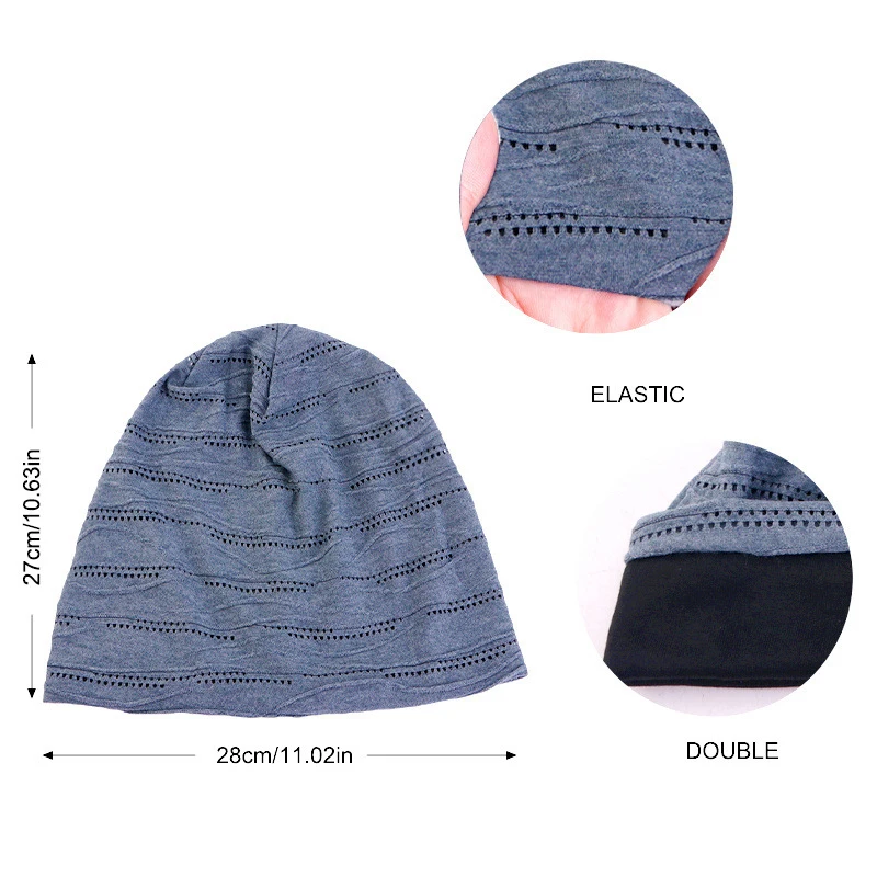 Unisex Women Men Hat Sleep Night Bonnet Skullies Beanies Hip Hop Slouch Cap Baggy Pullover Headwear Turban Headwrap Head Cover