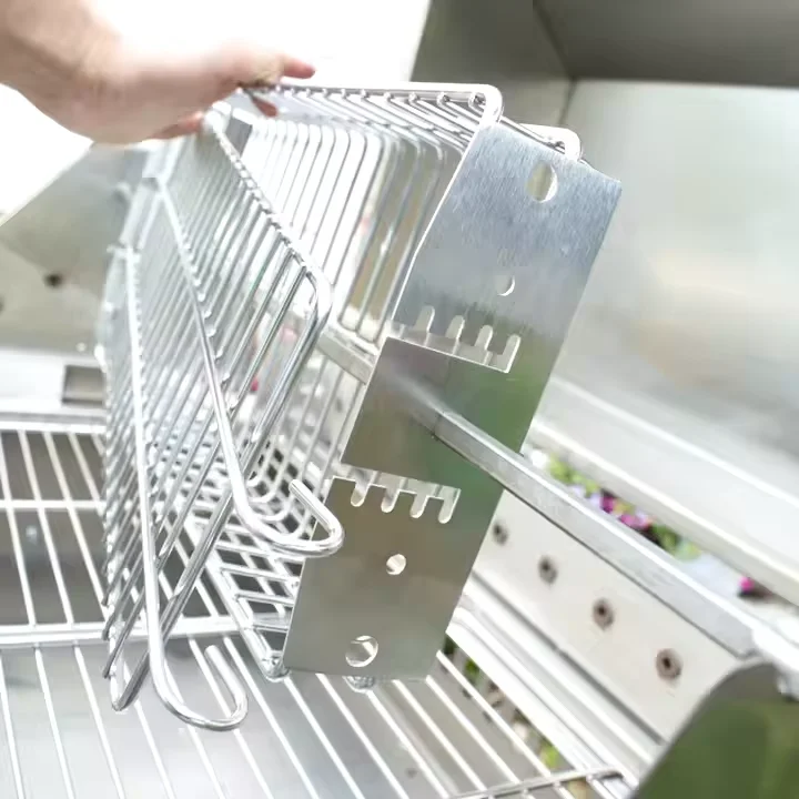 Grill Baskets 304 Stainless Stee Rolling Grilling Net BBQ Rotisserie Tools for Chicken Fish, Outdoor Cooking Camping Gifts for M