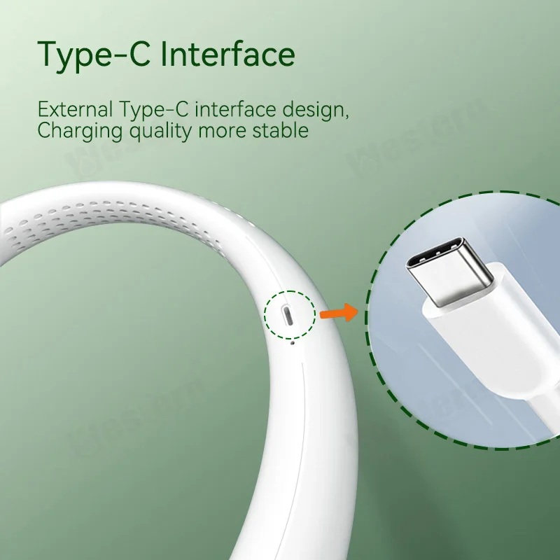 USB يمكن ارتداؤها التبريد البسيطة الشخصية معلقة الفرقة قلادة قابلة للشحن شريط حول ياقة الملابس الخالية من الشفرة معلقة مروحة الرقبة الصالحة للشرب