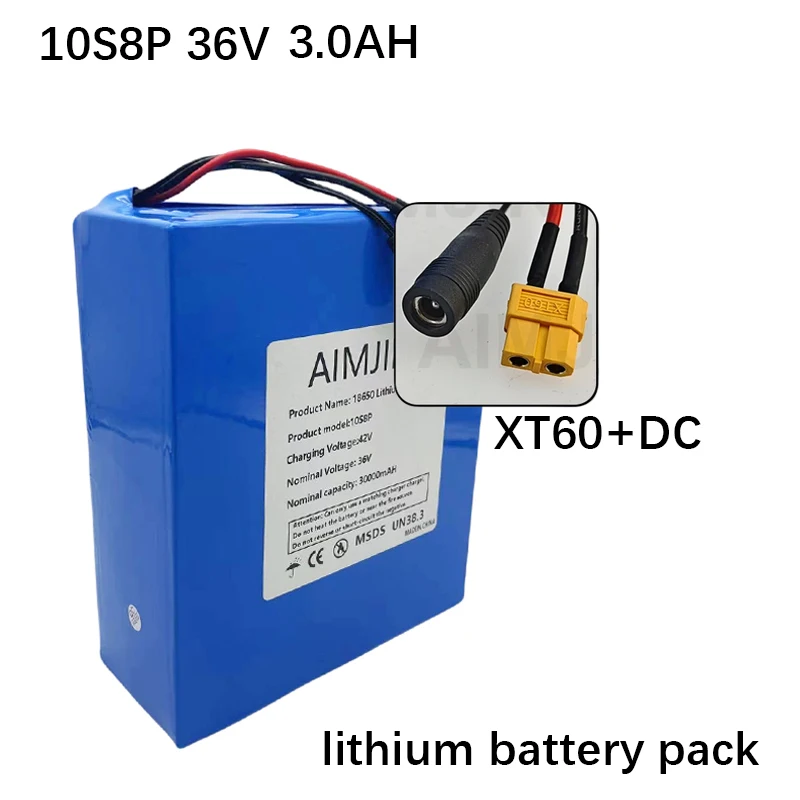 36V Battery 30000mah Lithium-ion 10S8P Battery Pack 250W~1000W for Ebike,Car,Bicycle,Scooter with BMS