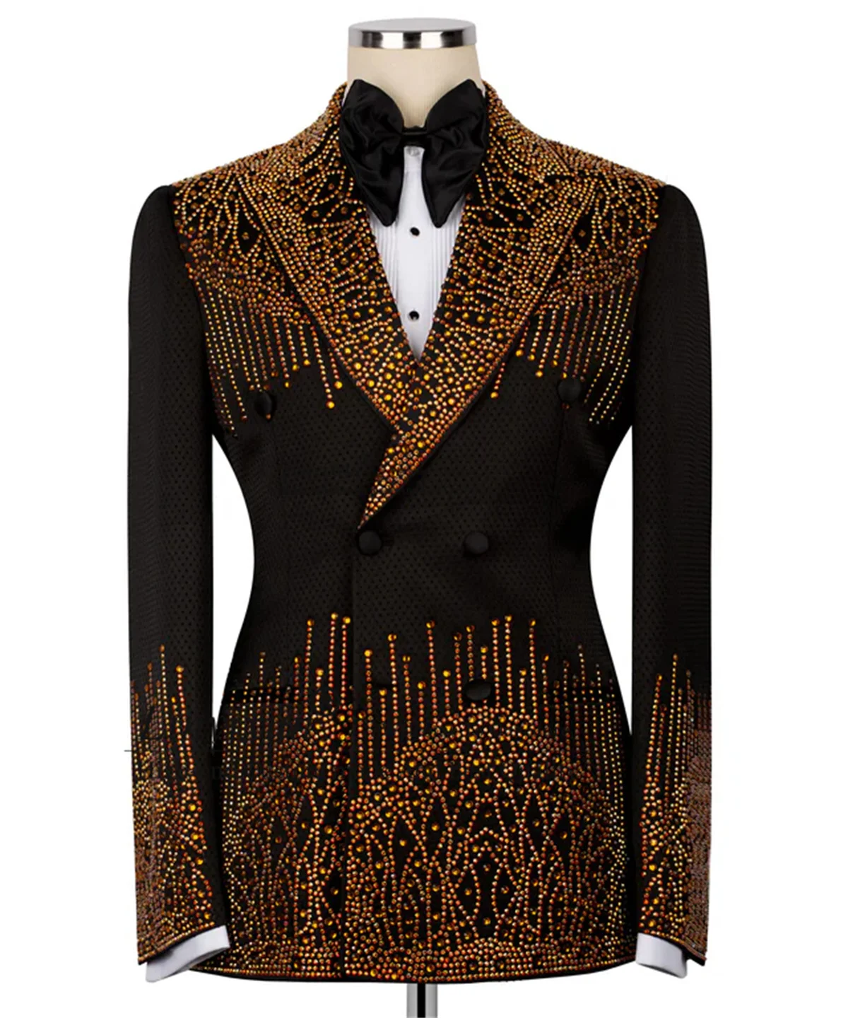 

Высококачественные мужские костюмы с бриллиантами и кристаллами, комплекты из 2 предметов, смокинг для свадебной вечеринки, индивидуальный жених, приталенный двубортный пиджак, Ropa Hombre