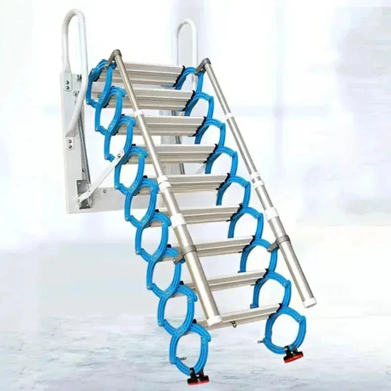 Wall-mounted Home Ladders Attic Retractable Stairs Lifting Indoor and Outdoor Invisible Folding Ladders Simple Stretching Stairs