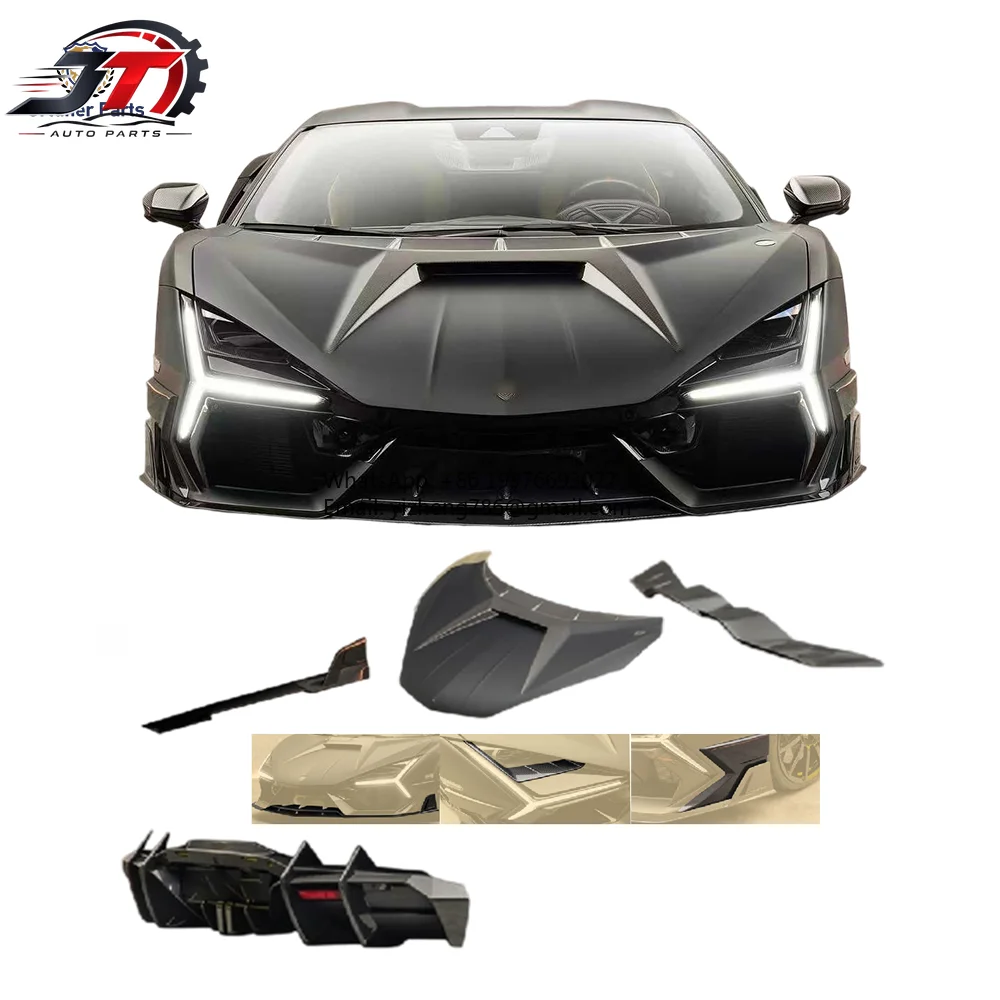JT New For Lamborghini Revuelto D Style Dry Carbon Bumper Exhaust Complete Kit 2023+ Screw-On Universal Fitment 6 Months Warrant