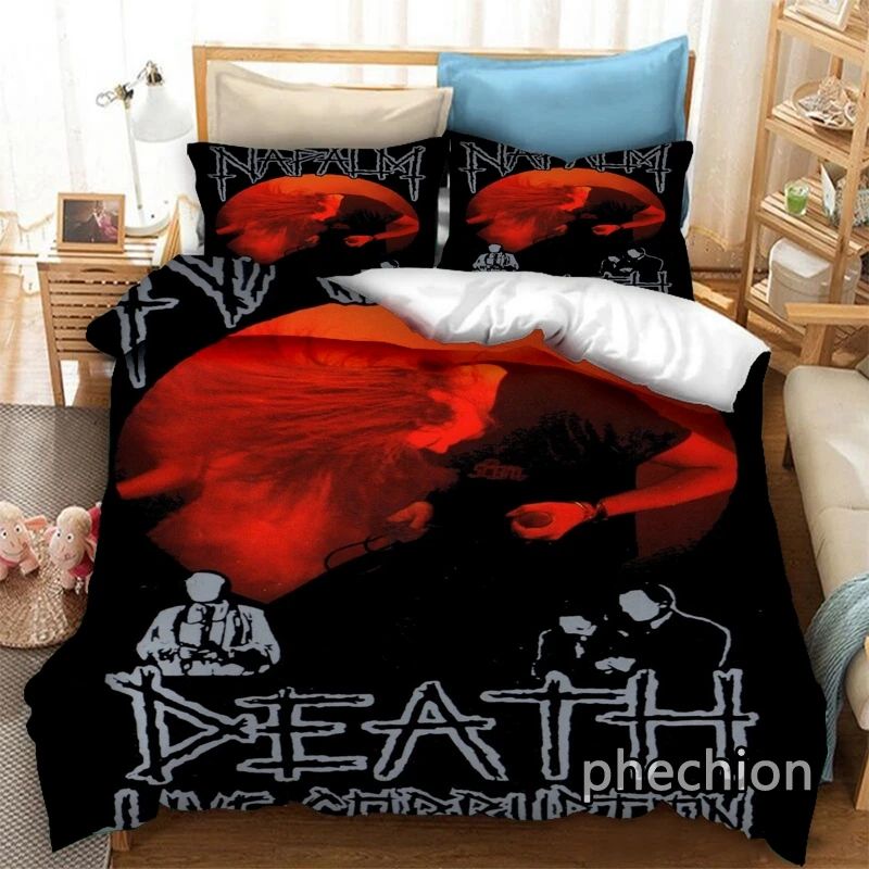 

phechion Napalm Death 3D Print Bedding Set Duvet Covers Pillowcases One Piece Comforter Bedding Sets Bedclothes Bed K440