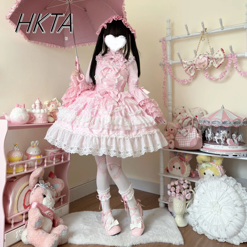Original Lolita Dress Women Girls Kawaii Cute Aesthetic Flower Wedding Jsk Suspender Dress Summer New Birthday Princess Dresses