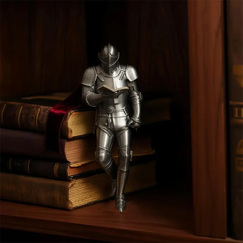 Knight Bookend Statues Reading Gothic Fantasy Library Bookshelf Decor Desktop Ornaments Resin Sculptures For Book Lovers Unique